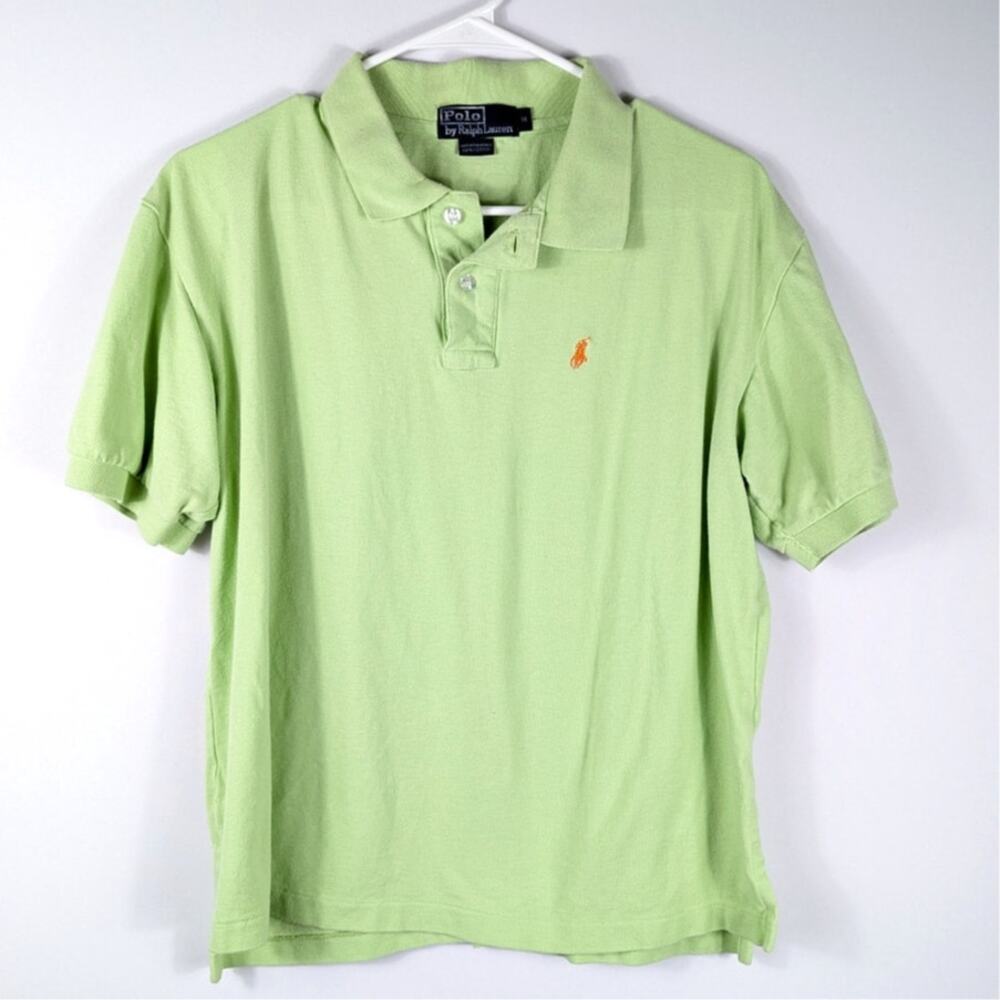 Polo Ralph Lauren Mens Medium Green Short Sleeve Cotton Polo Shirt Classic